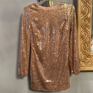 Long Sleeve Cocktail Mini Dress Sz Medium